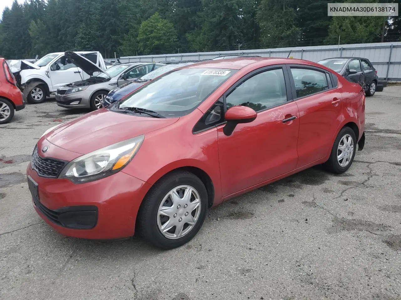 2013 Kia Rio Lx VIN: KNADM4A30D6138174 Lot: 61878335