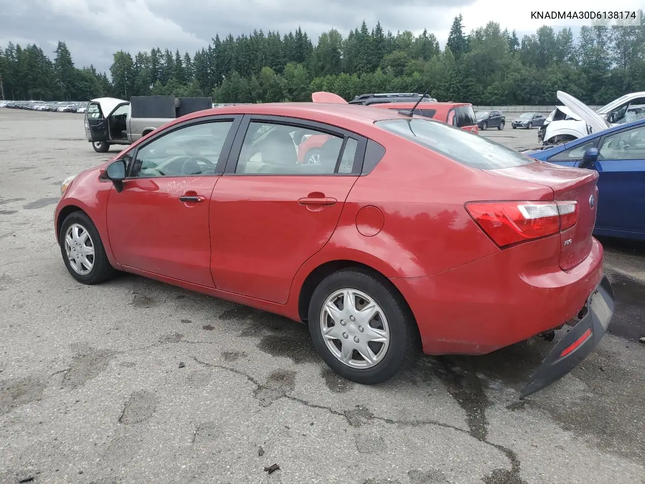 2013 Kia Rio Lx VIN: KNADM4A30D6138174 Lot: 61878335