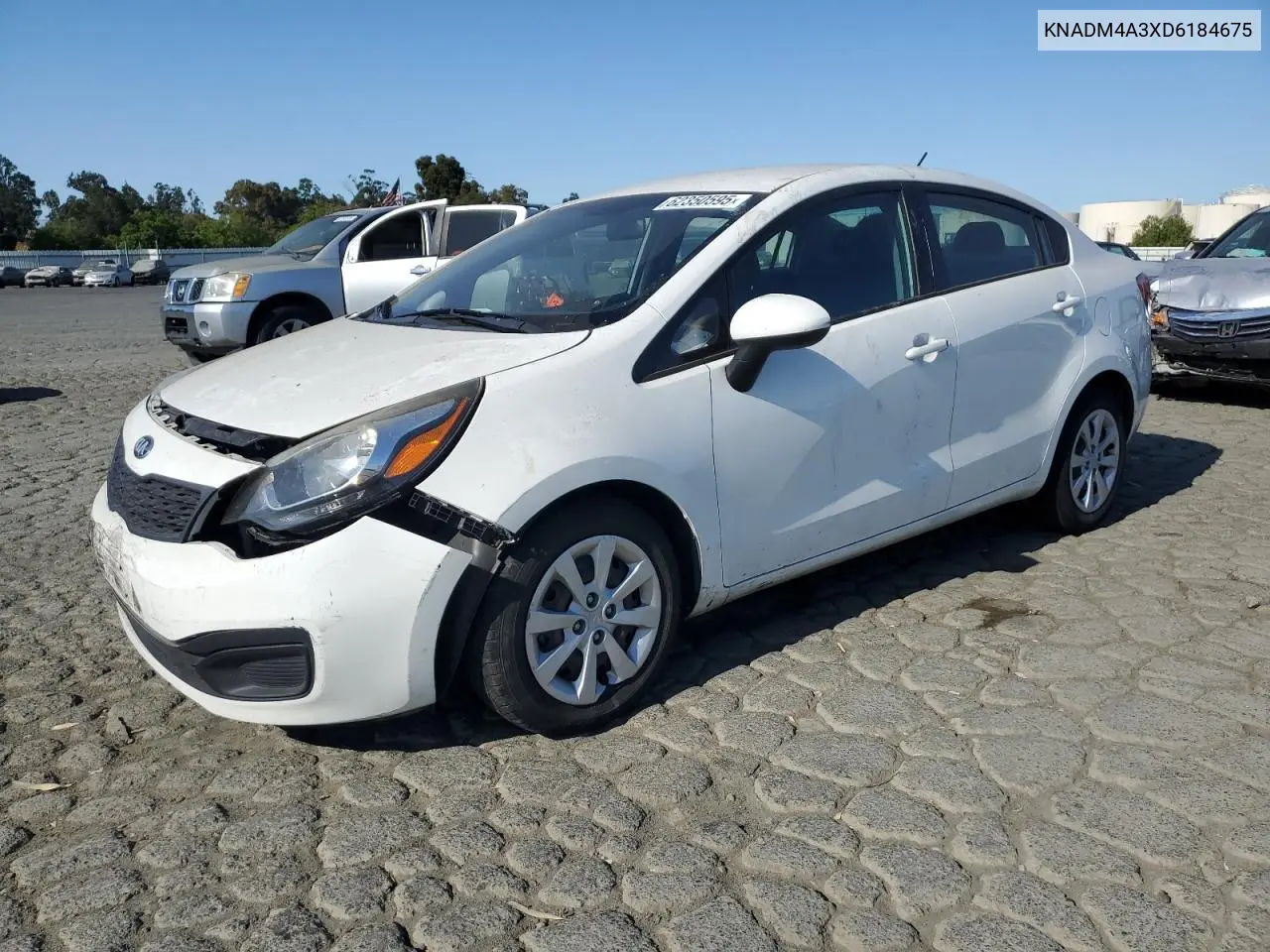 2013 Kia Rio Lx VIN: KNADM4A3XD6184675 Lot: 62350595