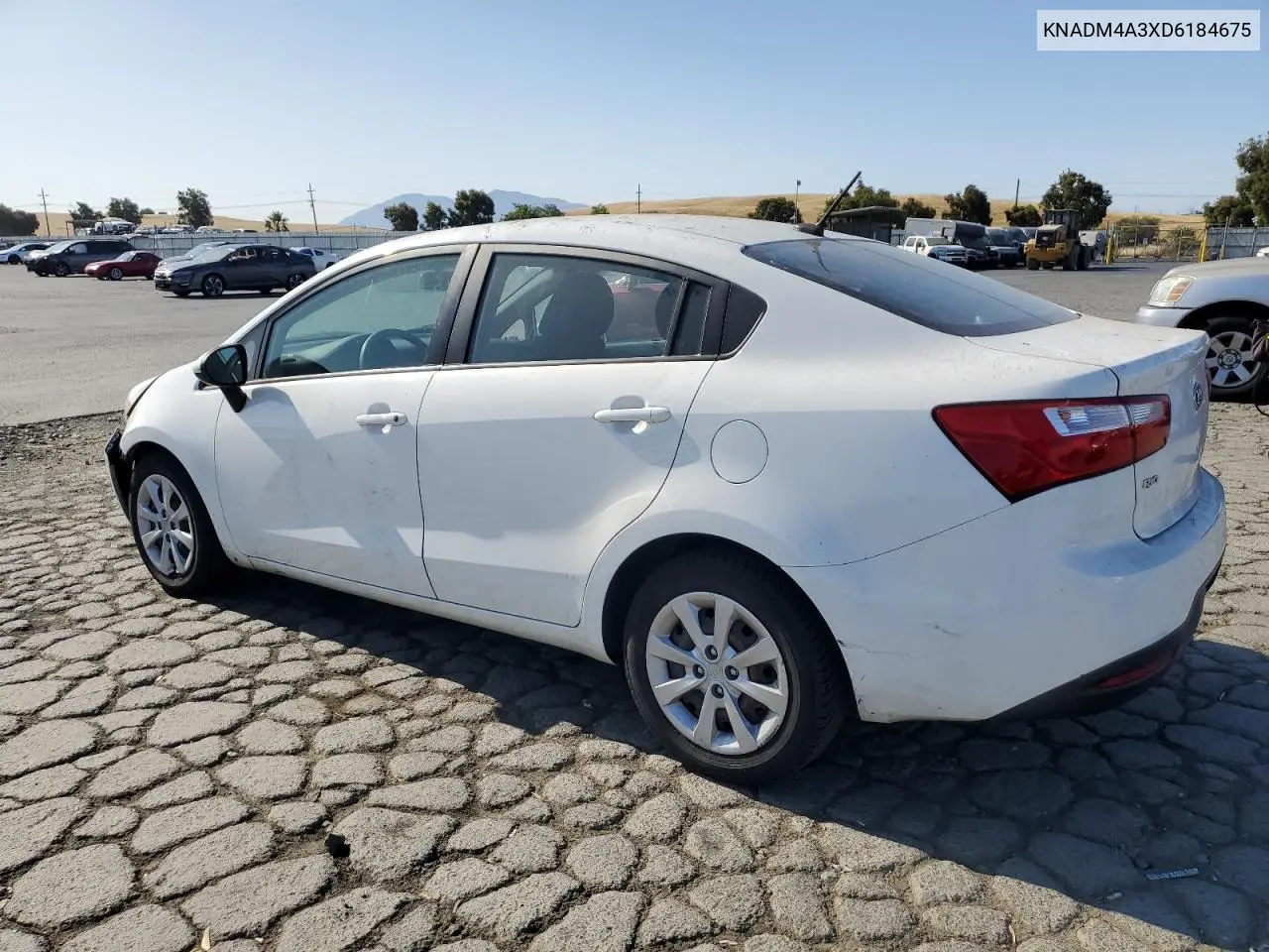 2013 Kia Rio Lx VIN: KNADM4A3XD6184675 Lot: 62350595