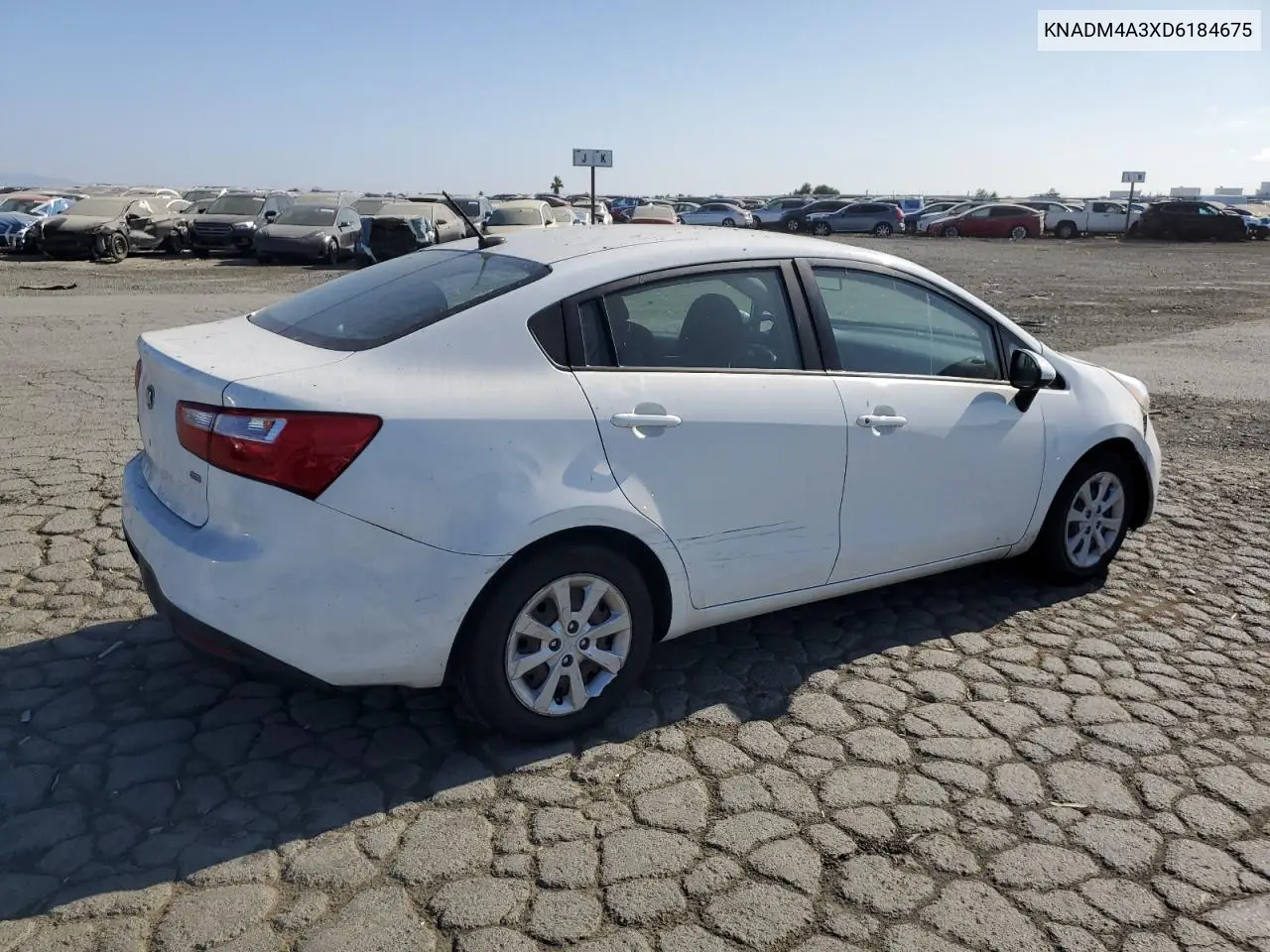 2013 Kia Rio Lx VIN: KNADM4A3XD6184675 Lot: 62350595