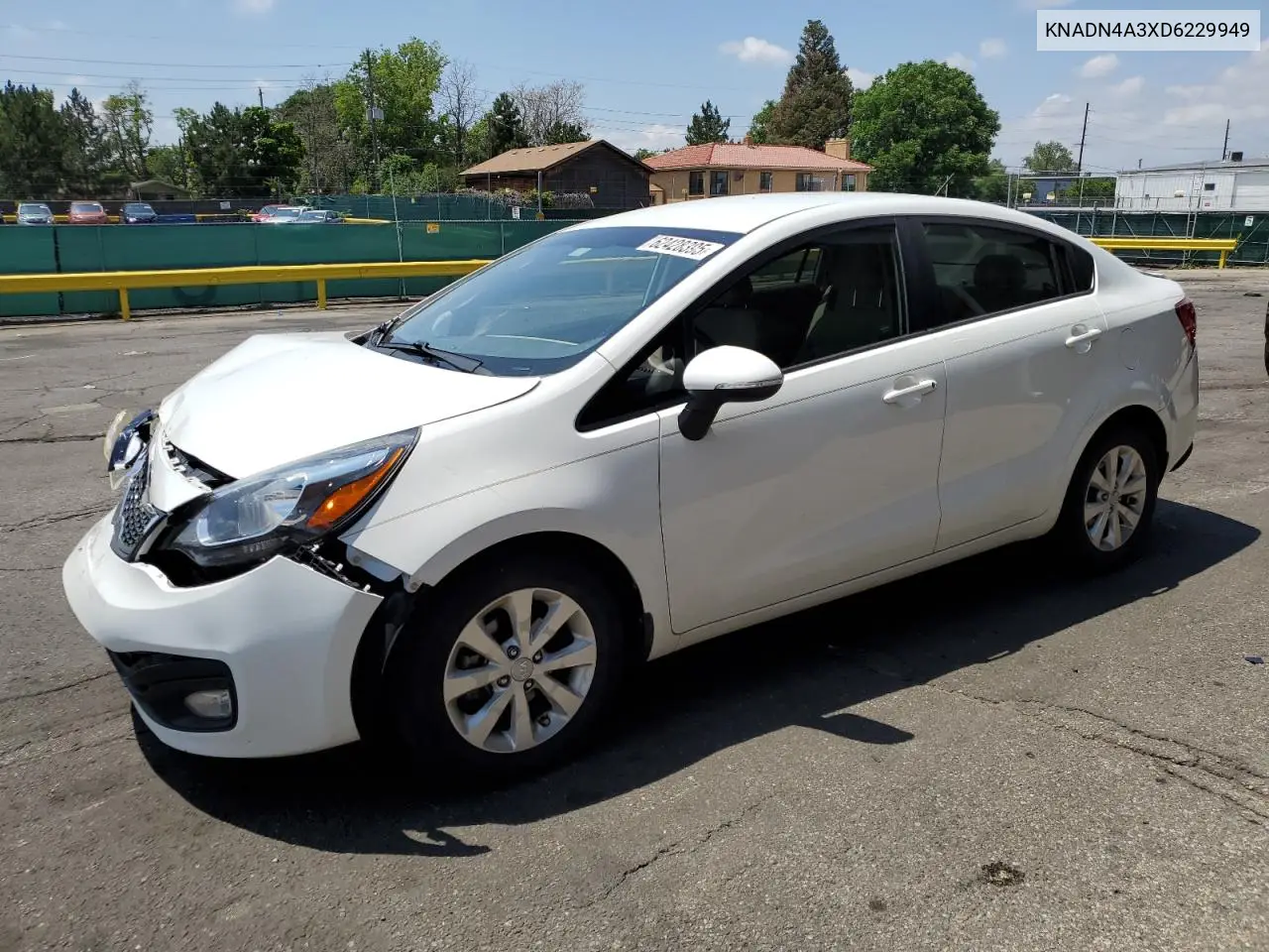 2013 Kia Rio Ex VIN: KNADN4A3XD6229949 Lot: 62428395