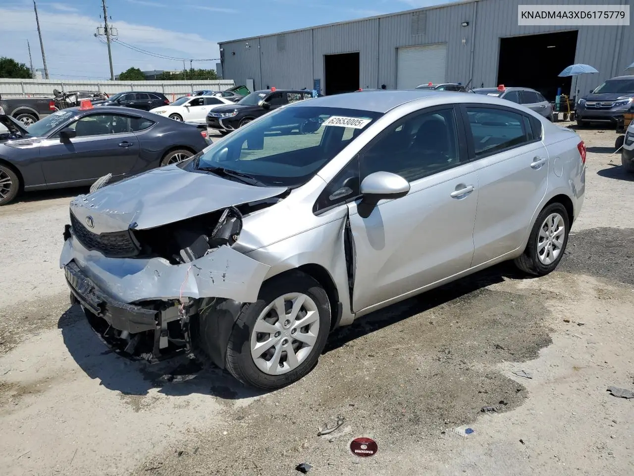2013 Kia Rio Lx VIN: KNADM4A3XD6175779 Lot: 62653005