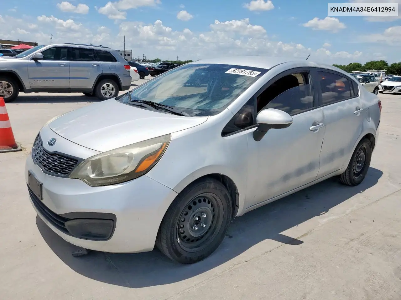 2014 Kia Rio Lx VIN: KNADM4A34E6412994 Lot: 62761755