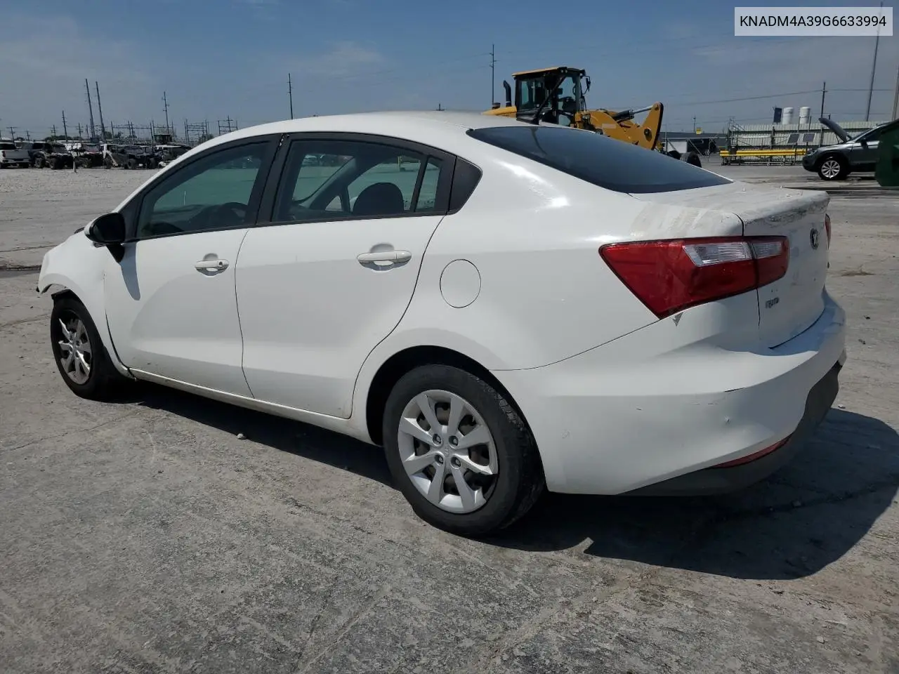 2016 Kia Rio Lx VIN: KNADM4A39G6633994 Lot: 51813455