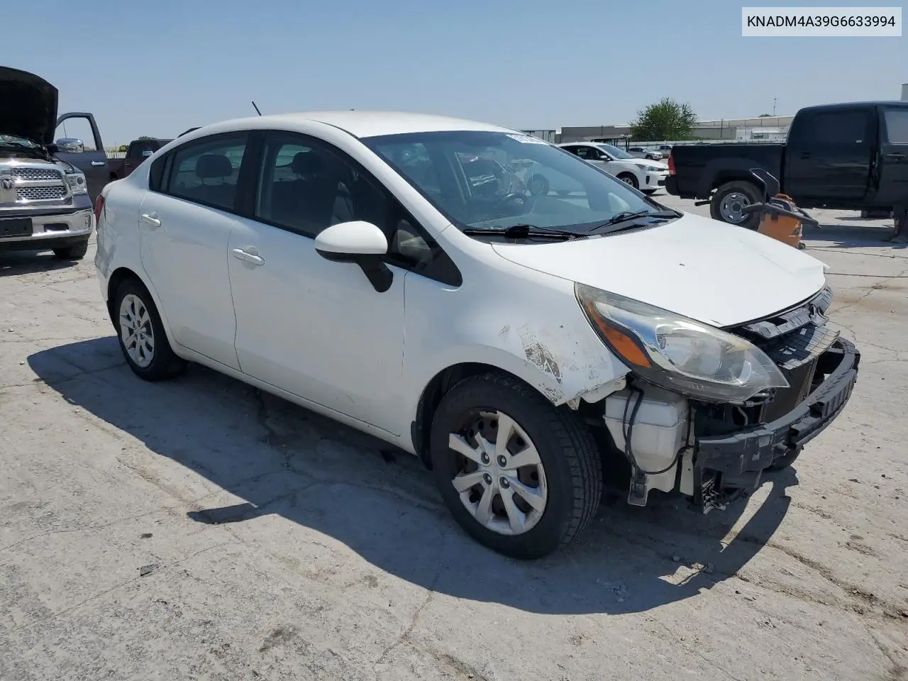 2016 Kia Rio Lx VIN: KNADM4A39G6633994 Lot: 51813455