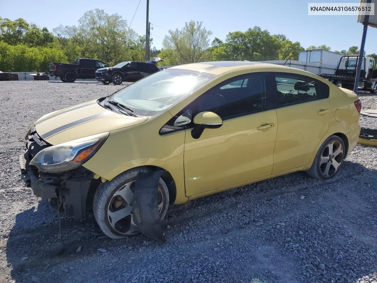2016 Kia Rio Ex VIN: KNADN4A31G6576512 Lot: 52955195