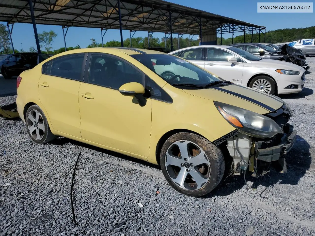 2016 Kia Rio Ex VIN: KNADN4A31G6576512 Lot: 52955195