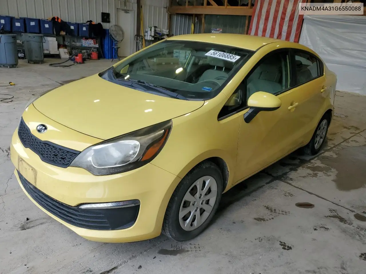2016 Kia Rio Lx VIN: KNADM4A31G6550088 Lot: 56106885