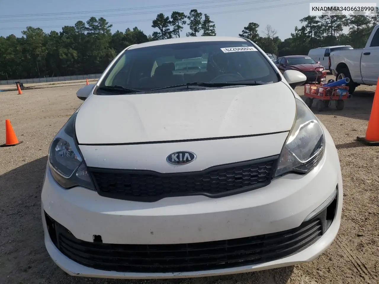 2016 Kia Rio Lx VIN: KNADM4A34G6638990 Lot: 62266865