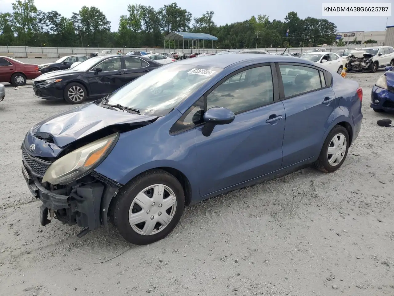2016 Kia Rio Lx VIN: KNADM4A38G6625787 Lot: 62281095