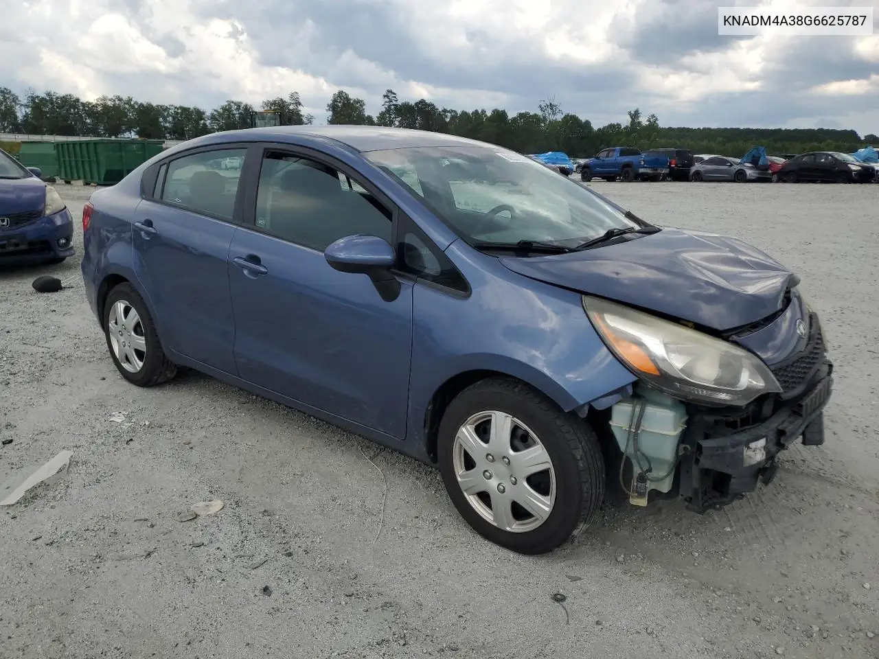 2016 Kia Rio Lx VIN: KNADM4A38G6625787 Lot: 62281095