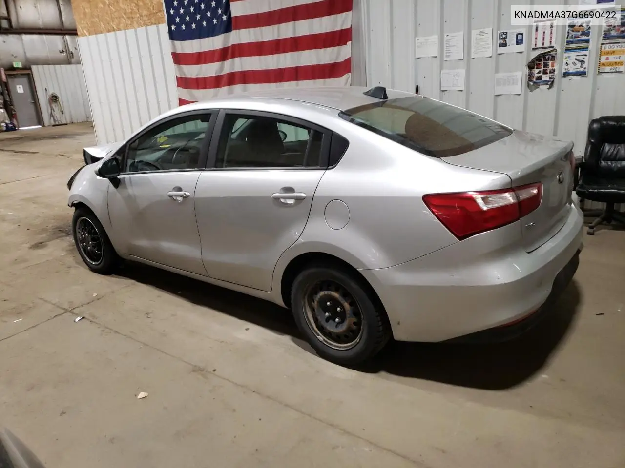 2016 Kia Rio Lx VIN: KNADM4A37G6690422 Lot: 62489615