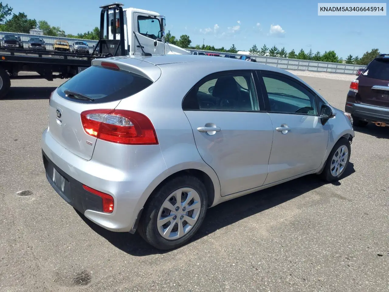 2016 Kia Rio Lx VIN: KNADM5A34G6645914 Lot: 62580085