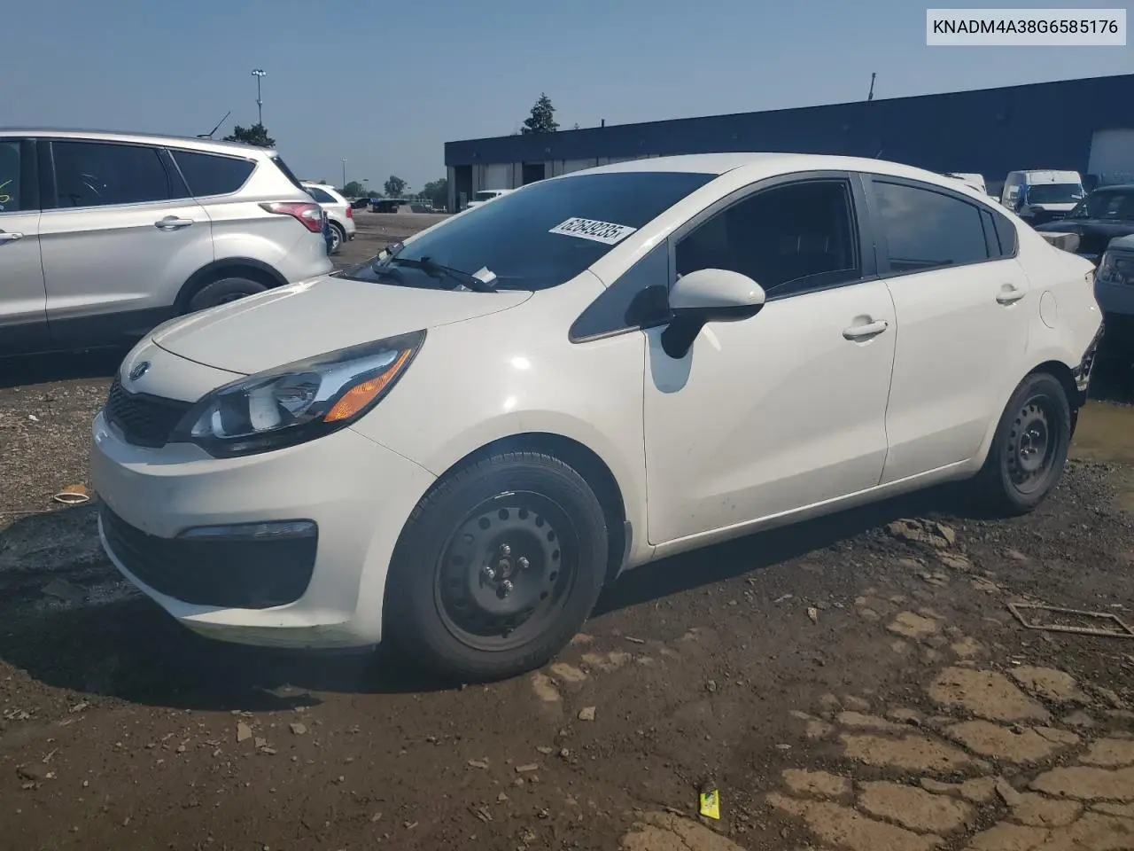 2016 Kia Rio Lx VIN: KNADM4A38G6585176 Lot: 62649235