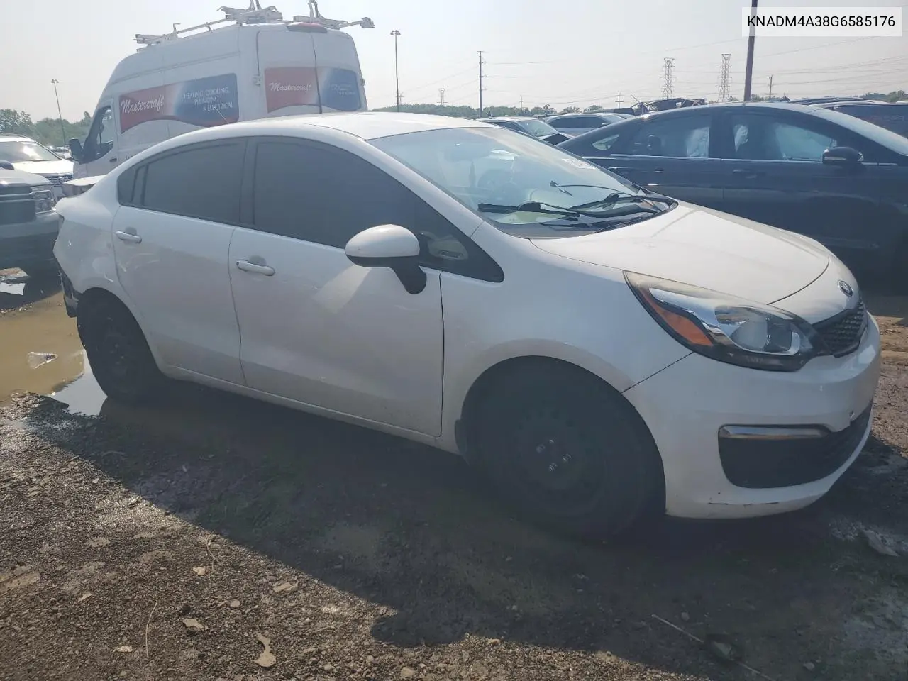 2016 Kia Rio Lx VIN: KNADM4A38G6585176 Lot: 62649235