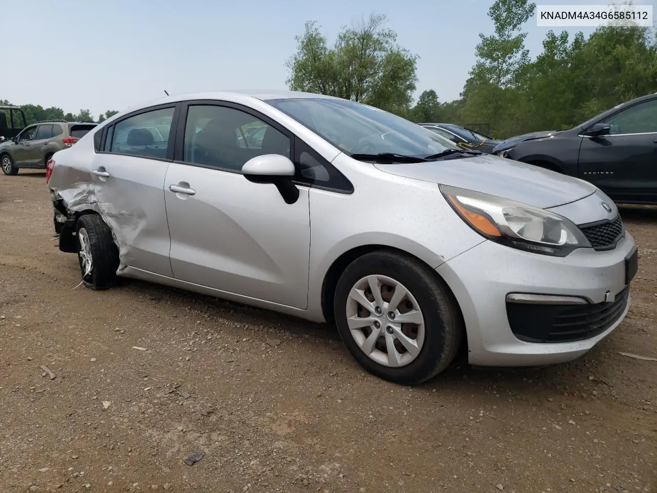 2016 Kia Rio Lx VIN: KNADM4A34G6585112 Lot: 62728645