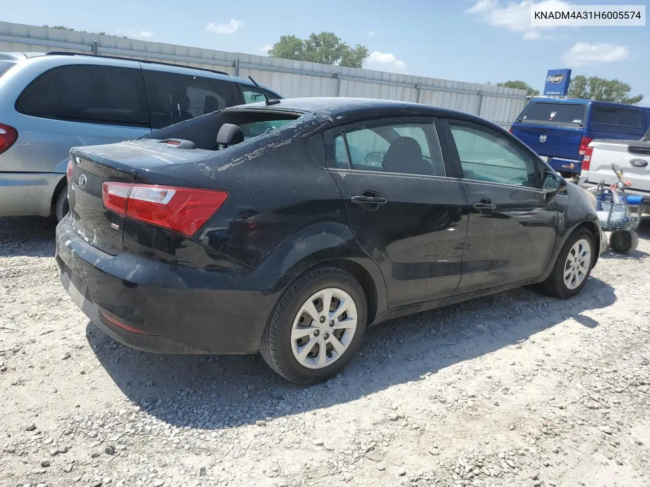2017 Kia Rio Lx VIN: KNADM4A31H6005574 Lot: 65783635