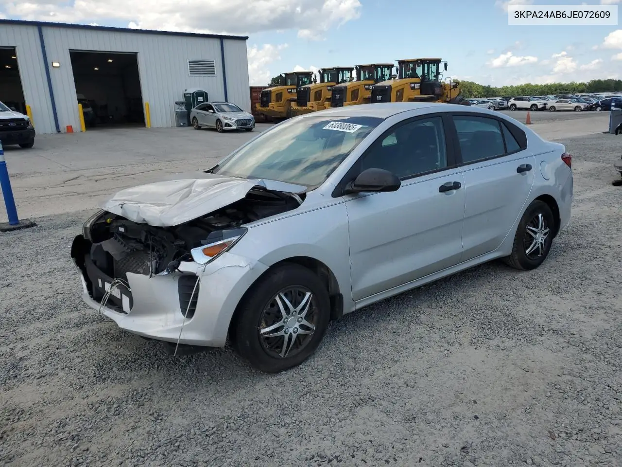 2018 Kia Rio Lx VIN: 3KPA24AB6JE072609 Lot: 63380065