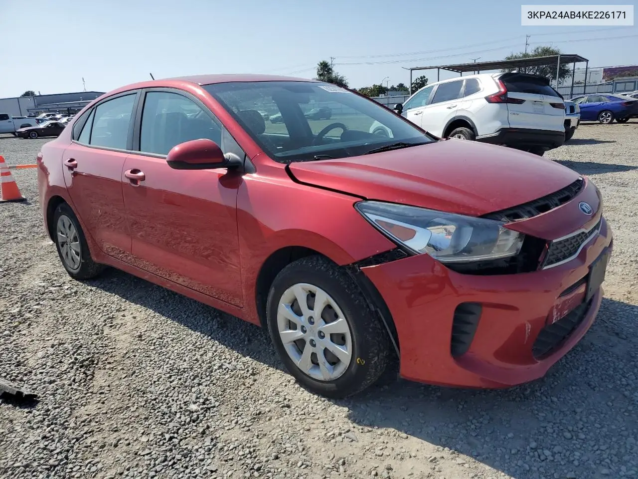 2019 Kia Rio S VIN: 3KPA24AB4KE226171 Lot: 62347895