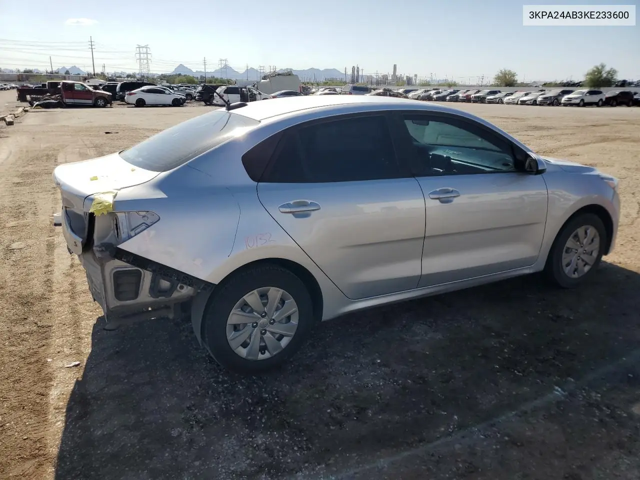 2019 Kia Rio S VIN: 3KPA24AB3KE233600 Lot: 62711075
