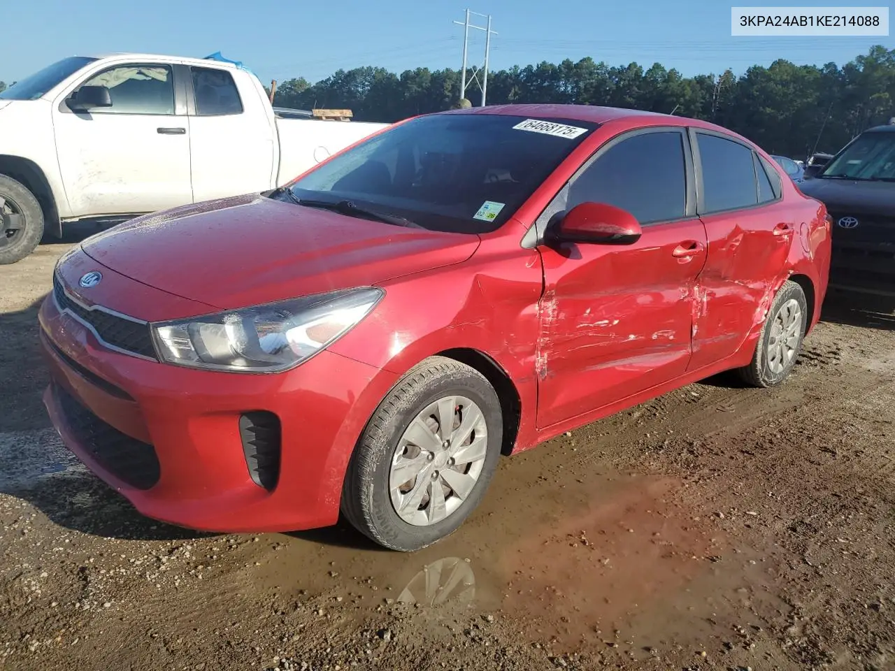 2019 Kia Rio S VIN: 3KPA24AB1KE214088 Lot: 64668175