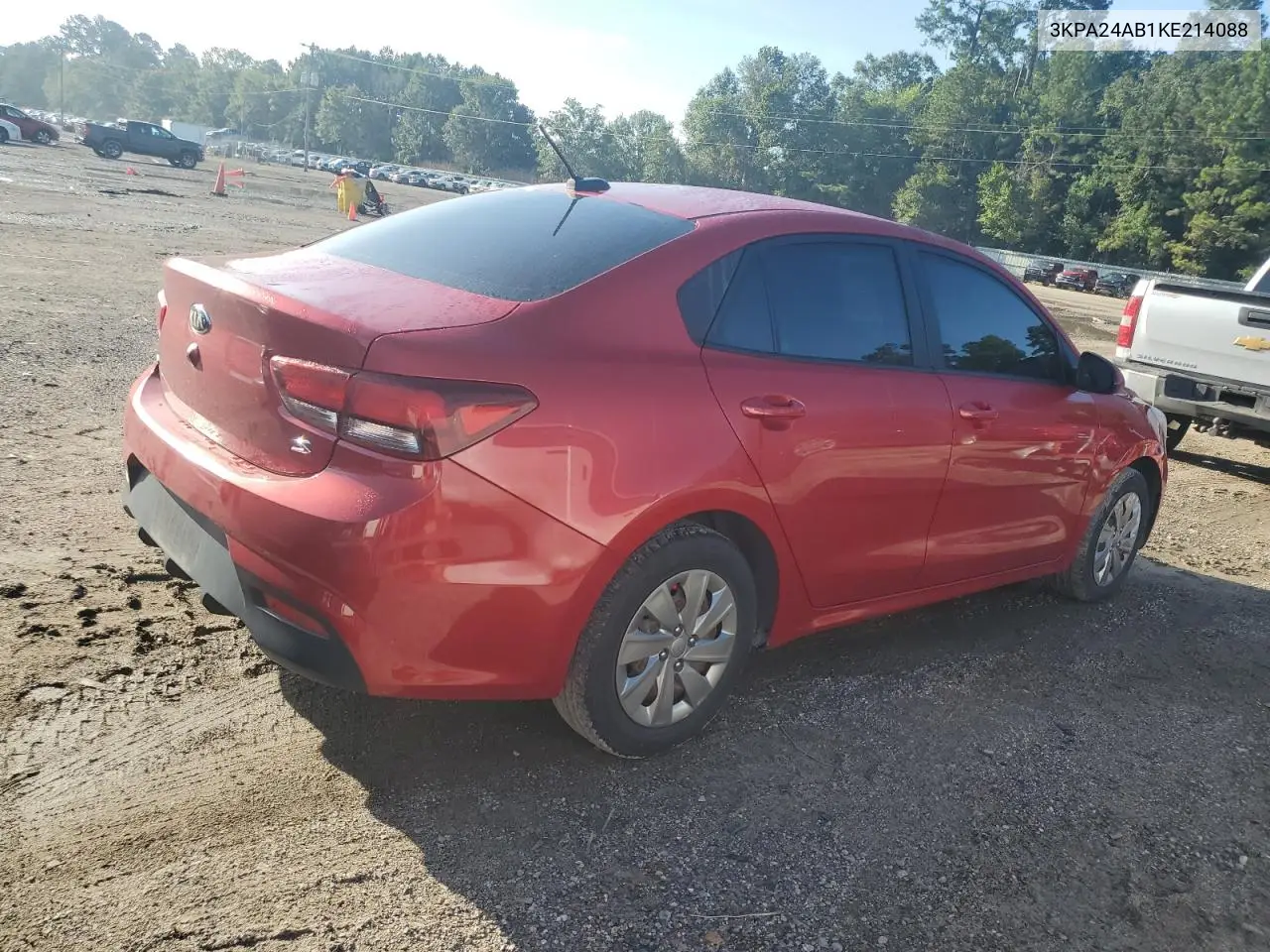 2019 Kia Rio S VIN: 3KPA24AB1KE214088 Lot: 64668175