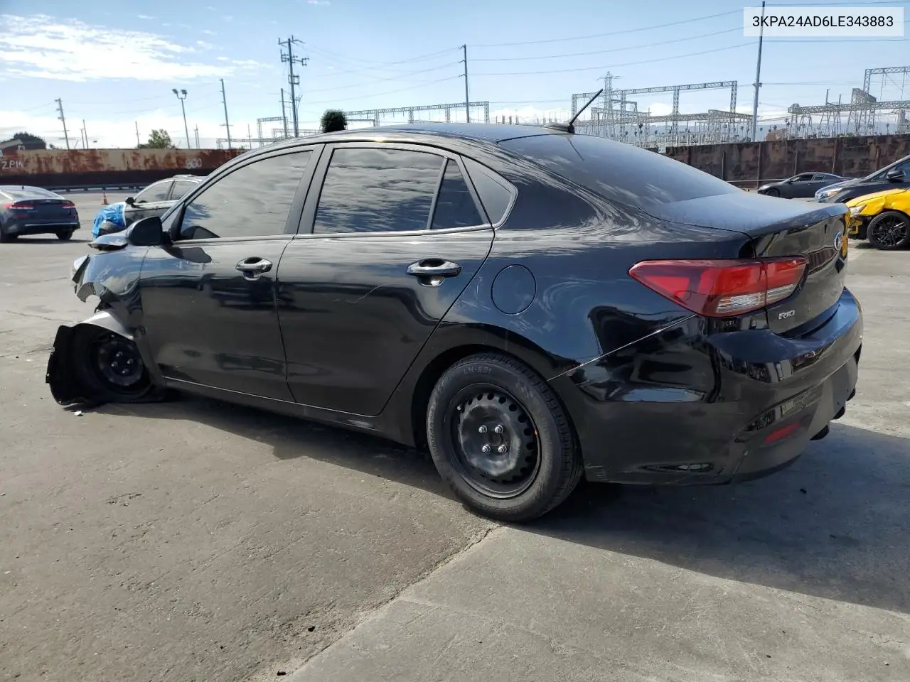 2020 Kia Rio Lx VIN: 3KPA24AD6LE343883 Lot: 47495095