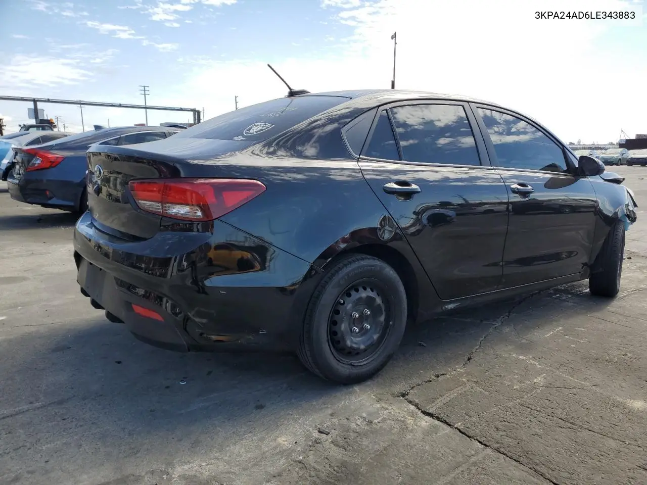 2020 Kia Rio Lx VIN: 3KPA24AD6LE343883 Lot: 47495095