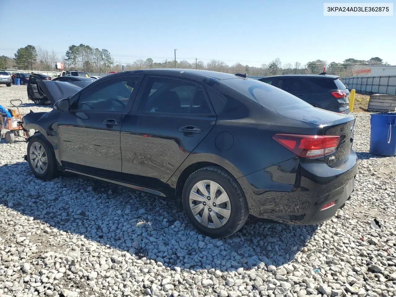 2020 Kia Rio Lx VIN: 3KPA24AD3LE362875 Lot: 48912735