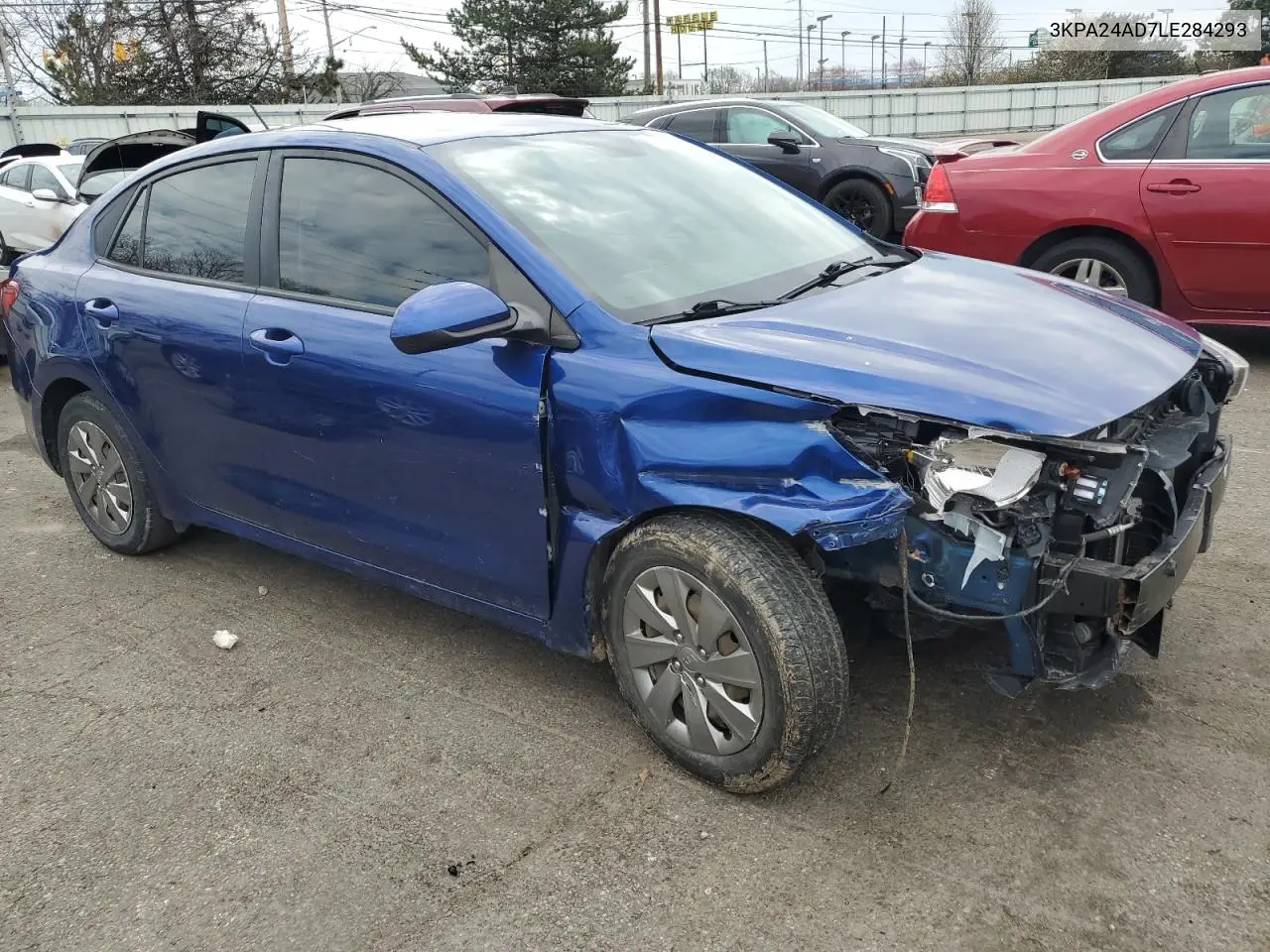 2020 Kia Rio Lx VIN: 3KPA24AD7LE284293 Lot: 50710525