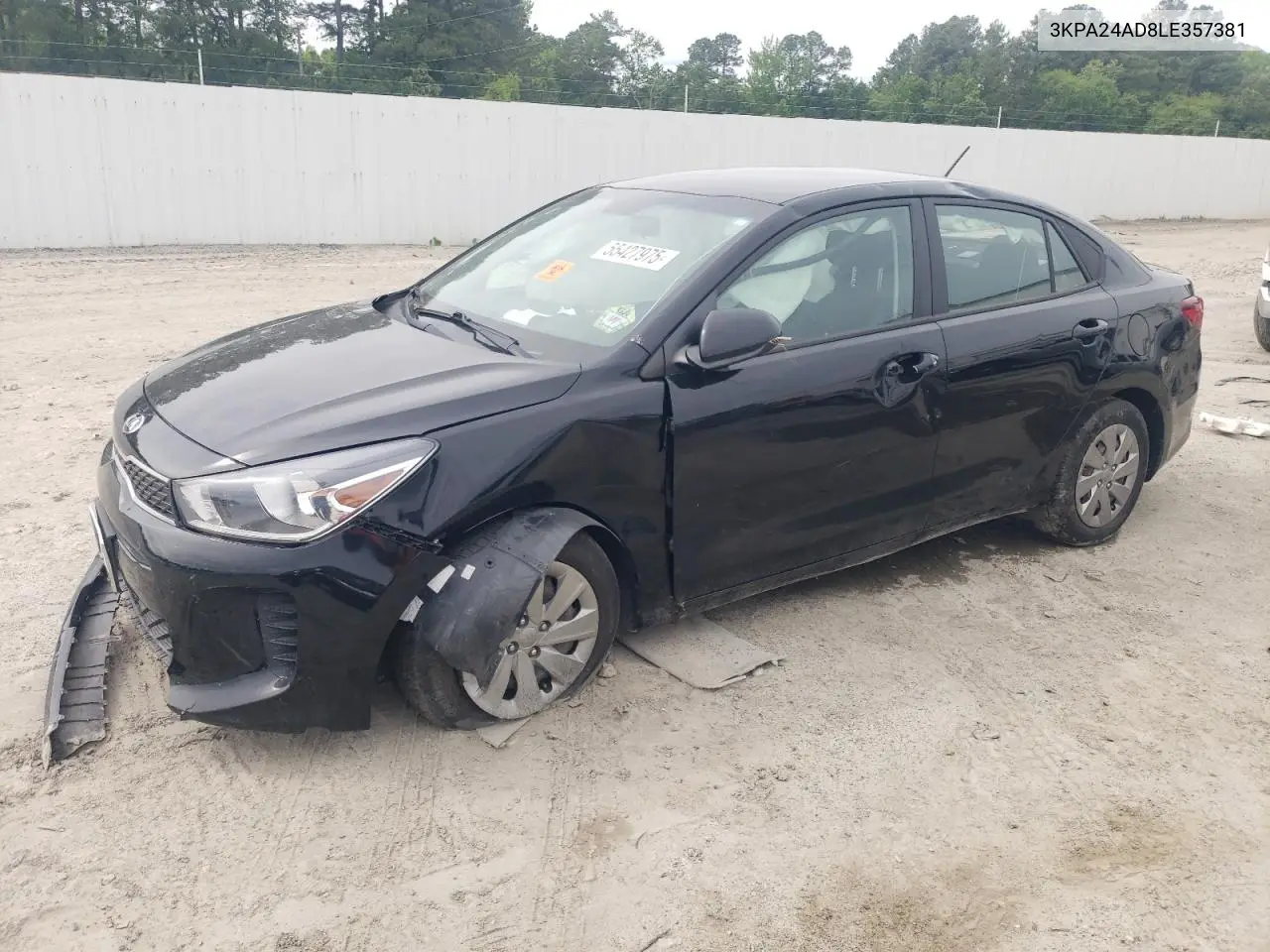 2020 Kia Rio Lx VIN: 3KPA24AD8LE357381 Lot: 55427975