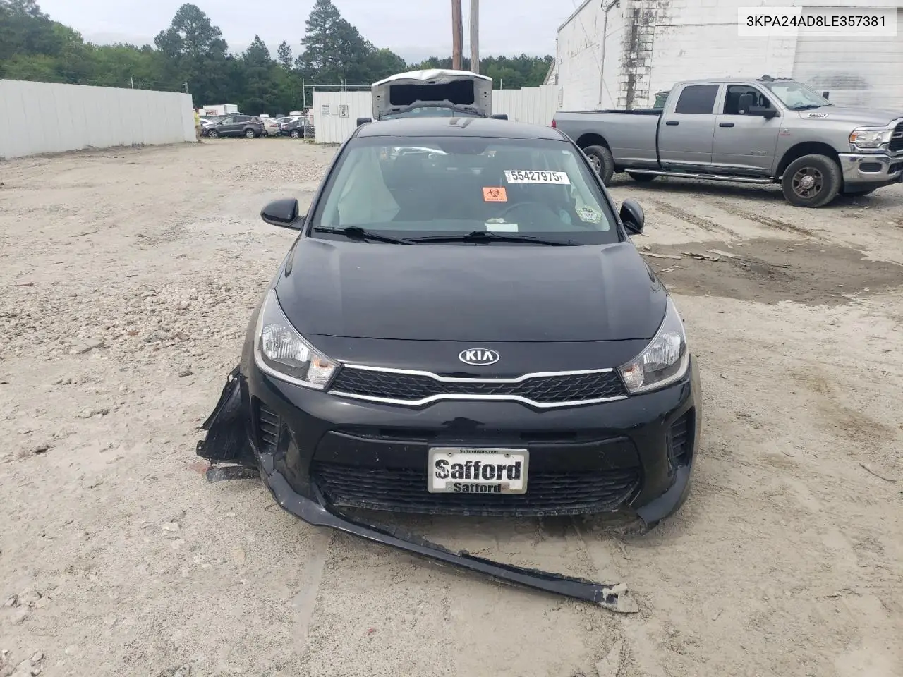 2020 Kia Rio Lx VIN: 3KPA24AD8LE357381 Lot: 55427975