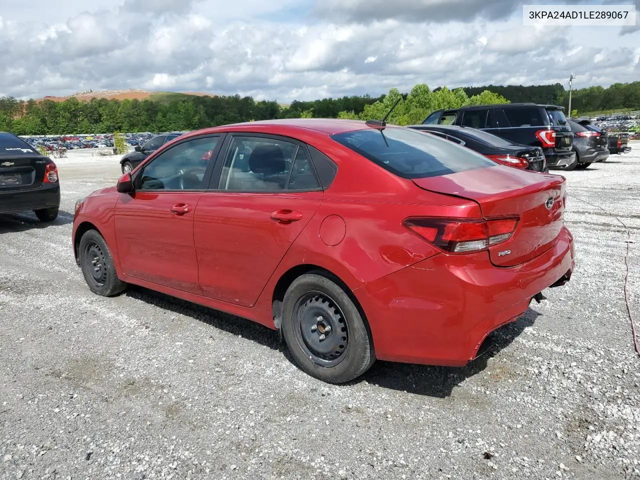 2020 Kia Rio Lx VIN: 3KPA24AD1LE289067 Lot: 56558455