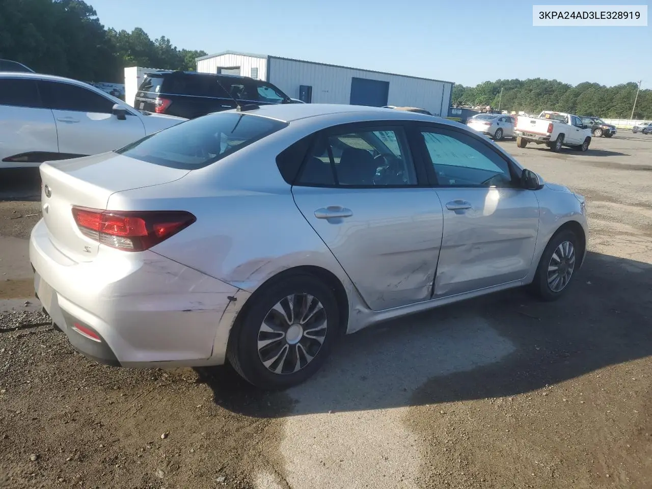 2020 Kia Rio Lx VIN: 3KPA24AD3LE328919 Lot: 56587105