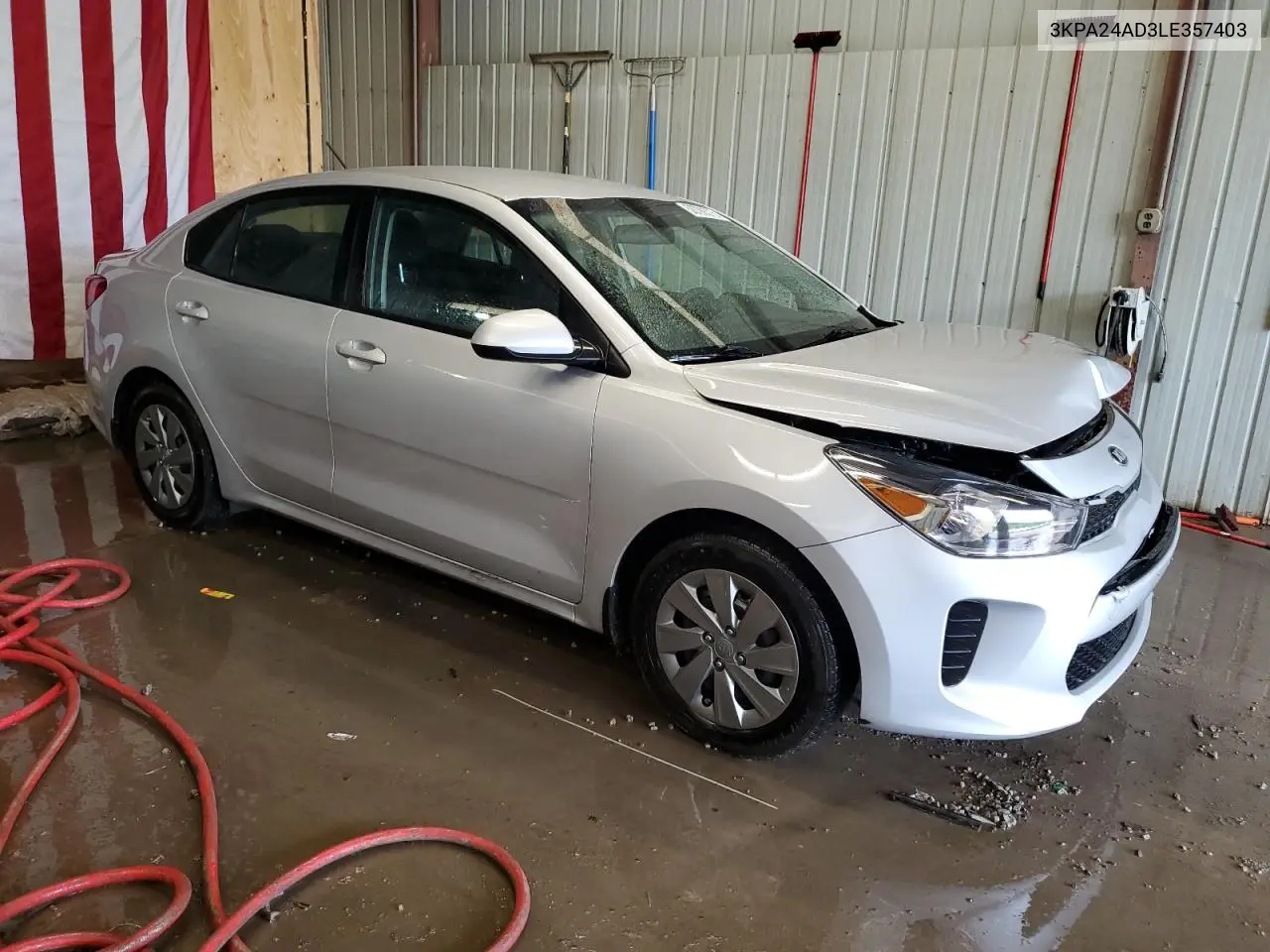 2020 Kia Rio Lx VIN: 3KPA24AD3LE357403 Lot: 56799375