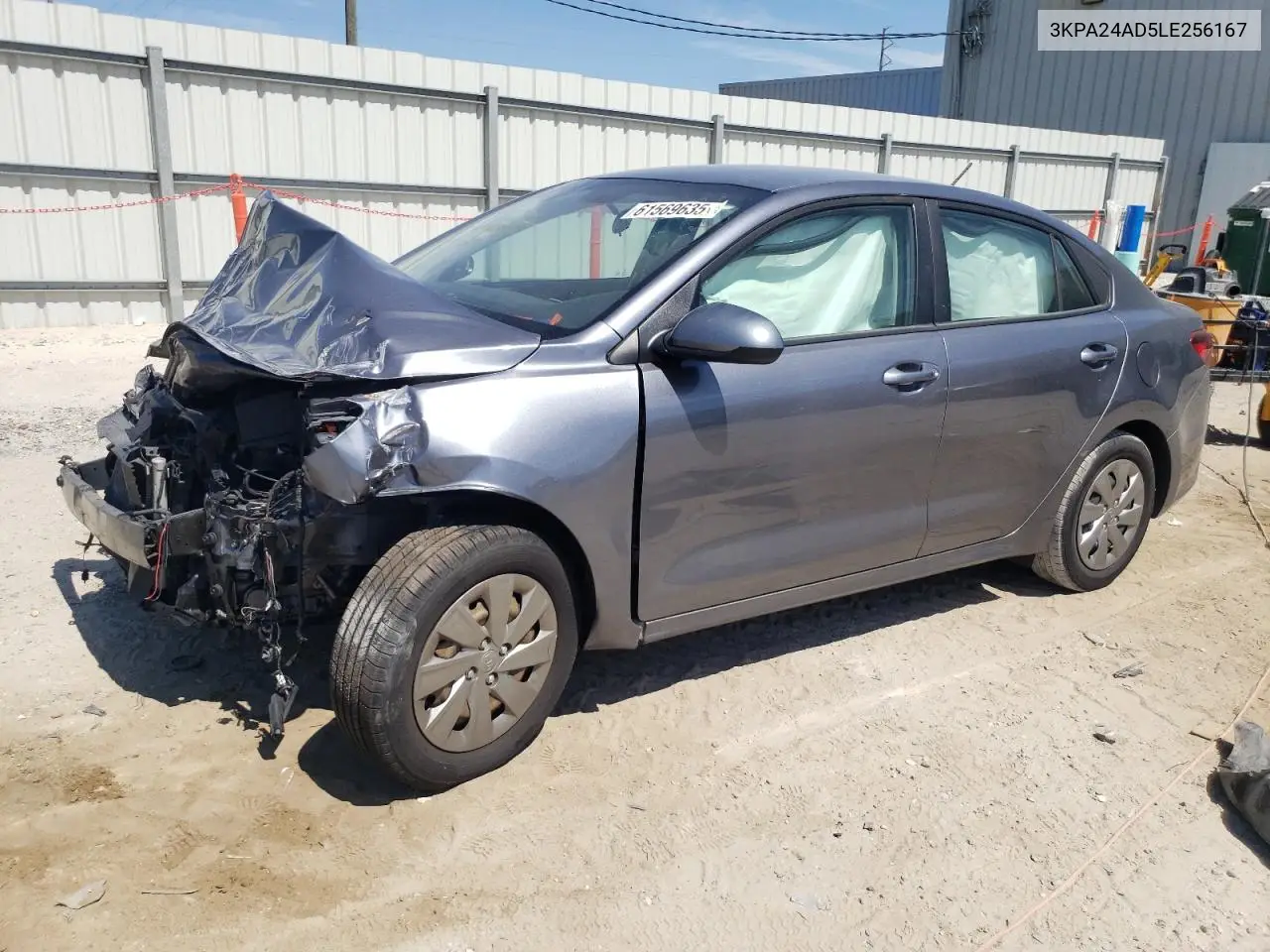 2020 Kia Rio Lx VIN: 3KPA24AD5LE256167 Lot: 61569635