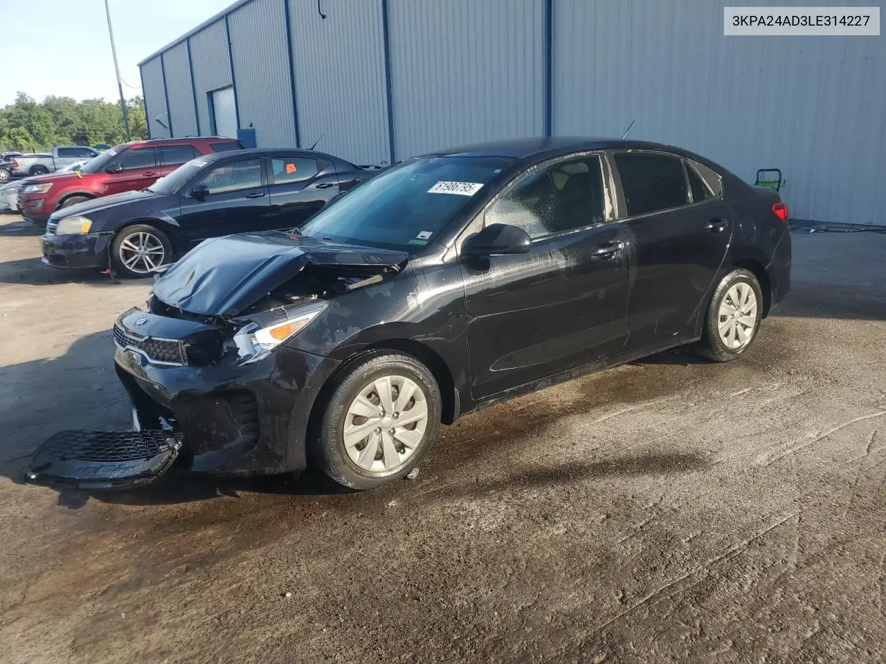 2020 Kia Rio Lx VIN: 3KPA24AD3LE314227 Lot: 61986795