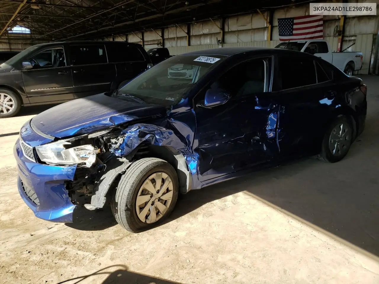 2020 Kia Rio Lx VIN: 3KPA24AD1LE298786 Lot: 62278875