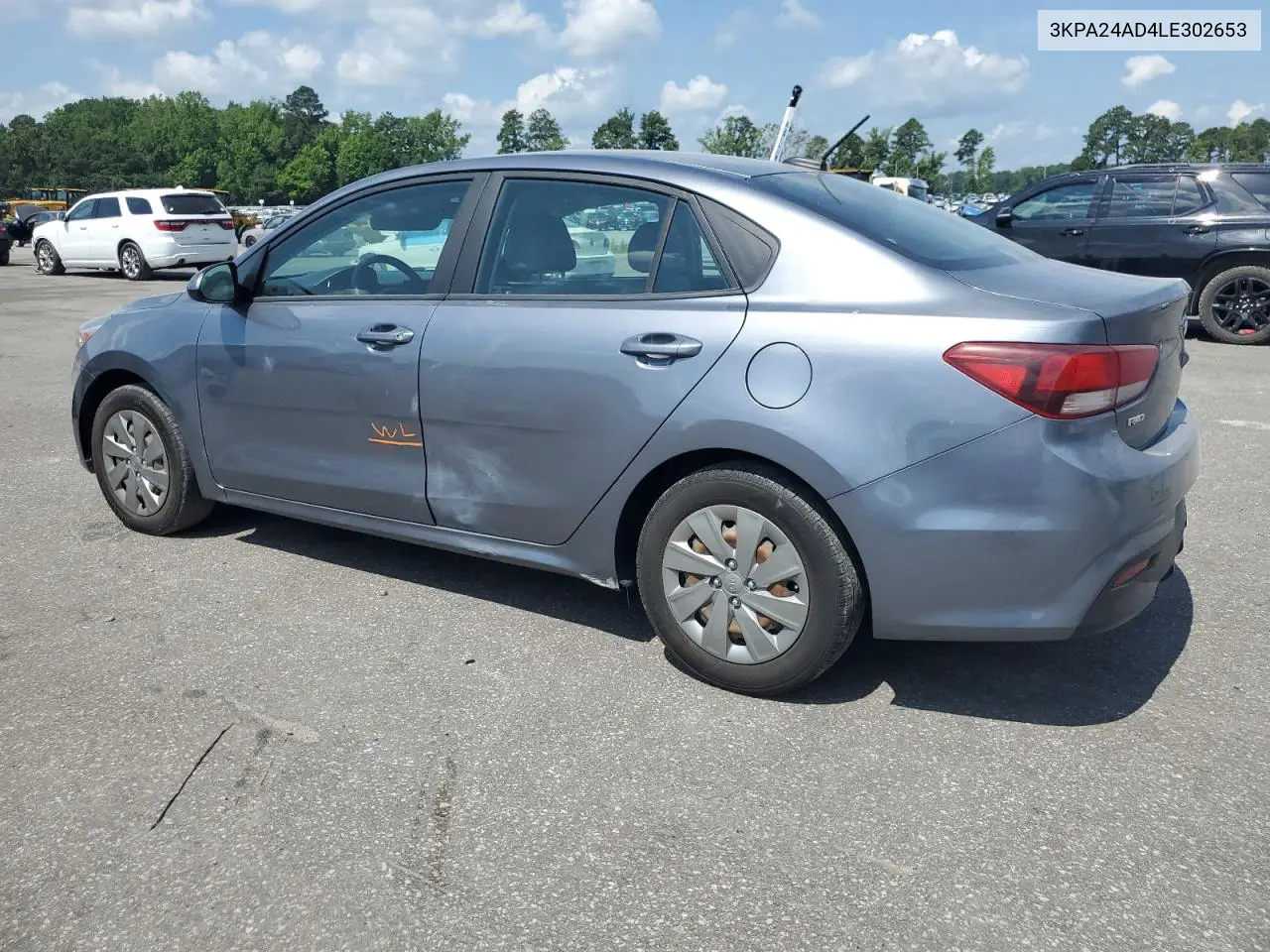 2020 Kia Rio Lx VIN: 3KPA24AD4LE302653 Lot: 62591425