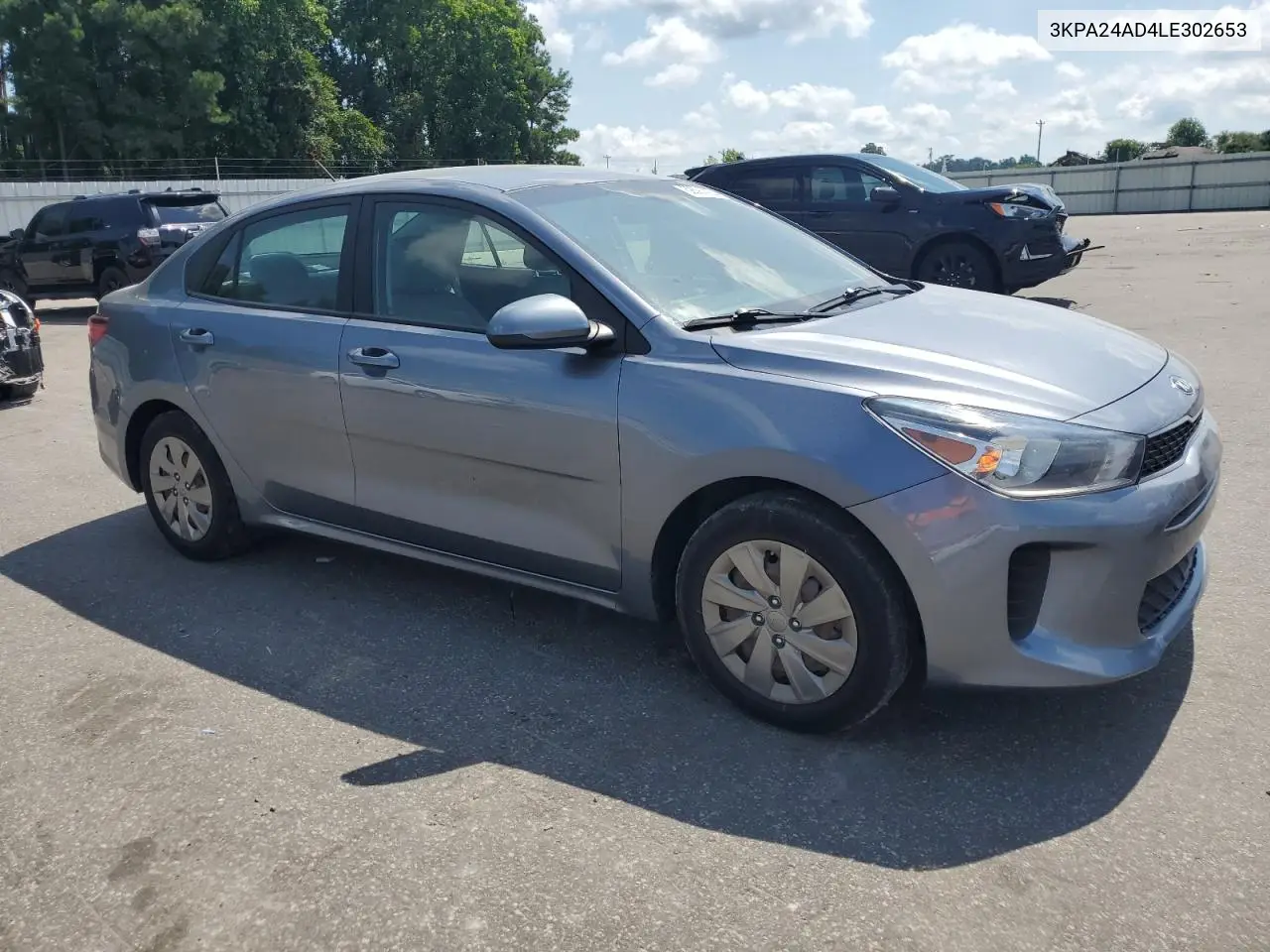 2020 Kia Rio Lx VIN: 3KPA24AD4LE302653 Lot: 62591425