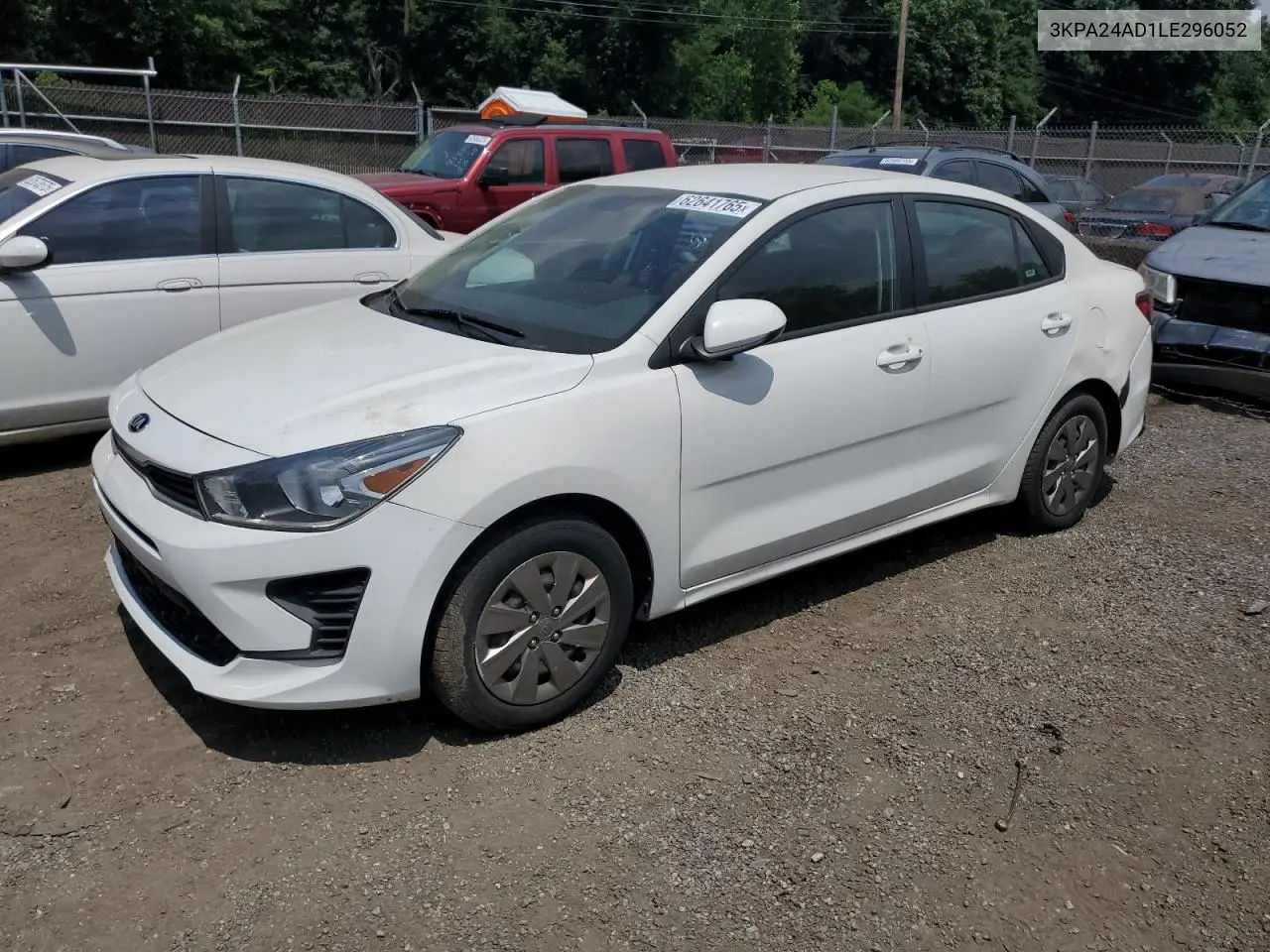 2020 Kia Rio Lx VIN: 3KPA24AD1LE296052 Lot: 62641765