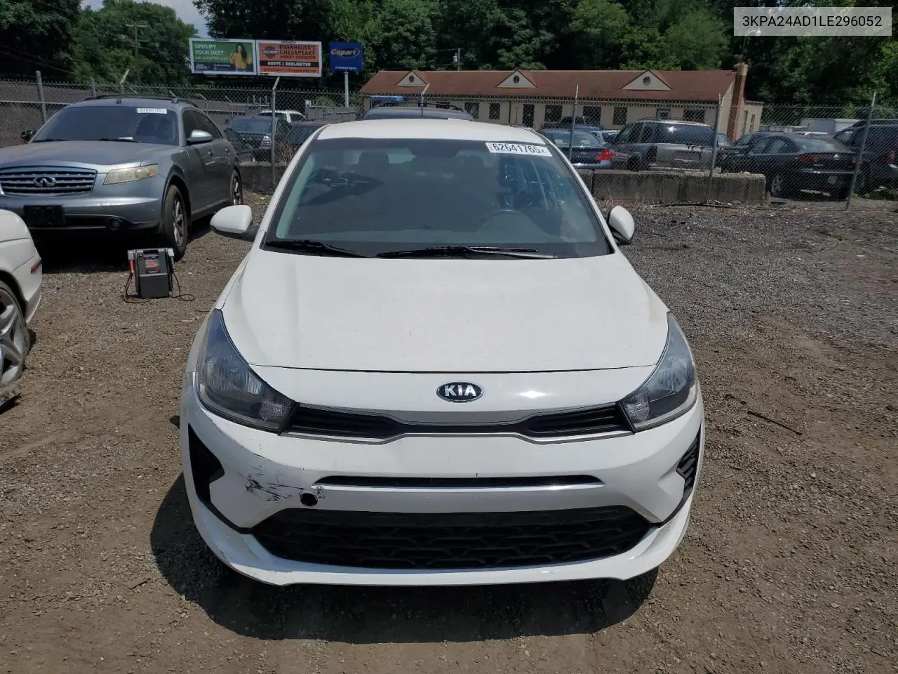 2020 Kia Rio Lx VIN: 3KPA24AD1LE296052 Lot: 62641765