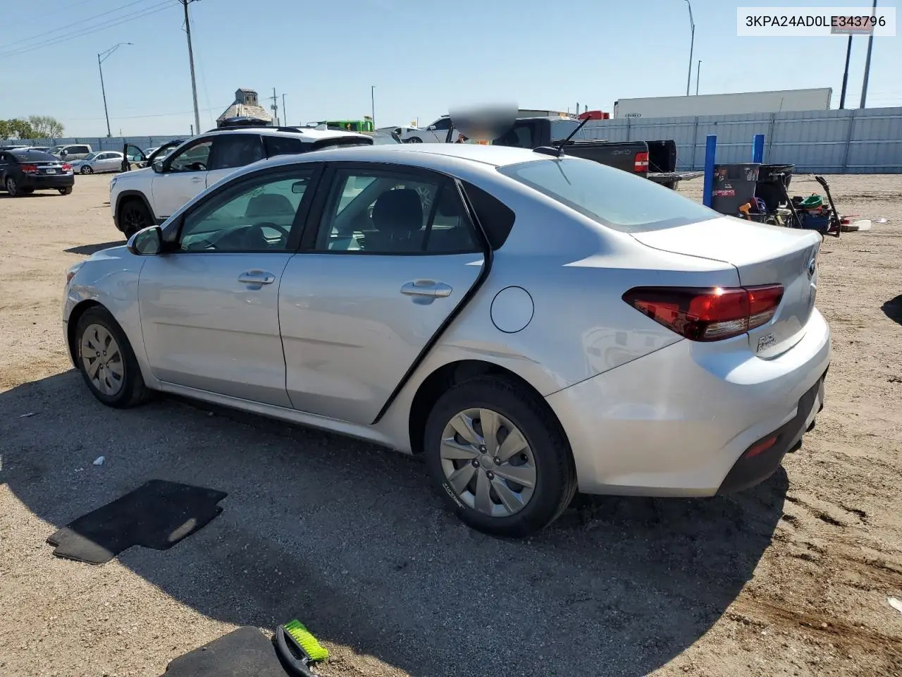 2020 Kia Rio Lx VIN: 3KPA24AD0LE343796 Lot: 64660085