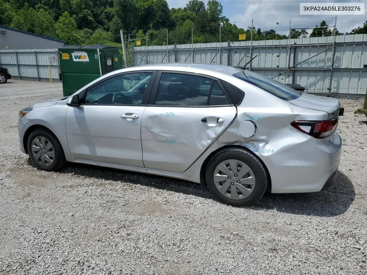 2020 Kia Rio Lx VIN: 3KPA24AD5LE303276 Lot: 65455955