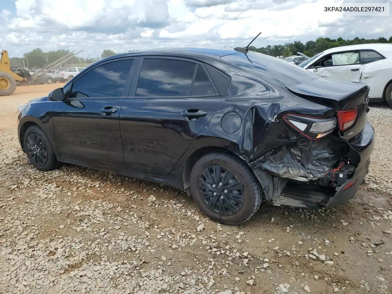 2020 Kia Rio Lx VIN: 3KPA24AD0LE297421 Lot: 65566815