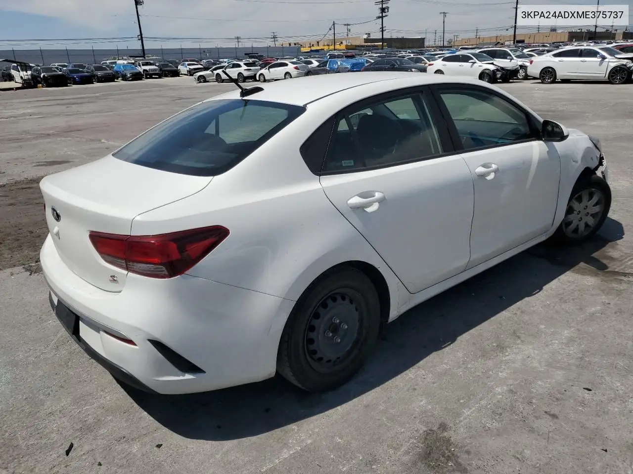 2021 Kia Rio Lx VIN: 3KPA24ADXME375737 Lot: 52367415