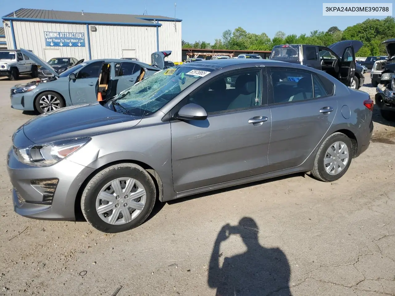 2021 Kia Rio Lx VIN: 3KPA24AD3ME390788 Lot: 52975865