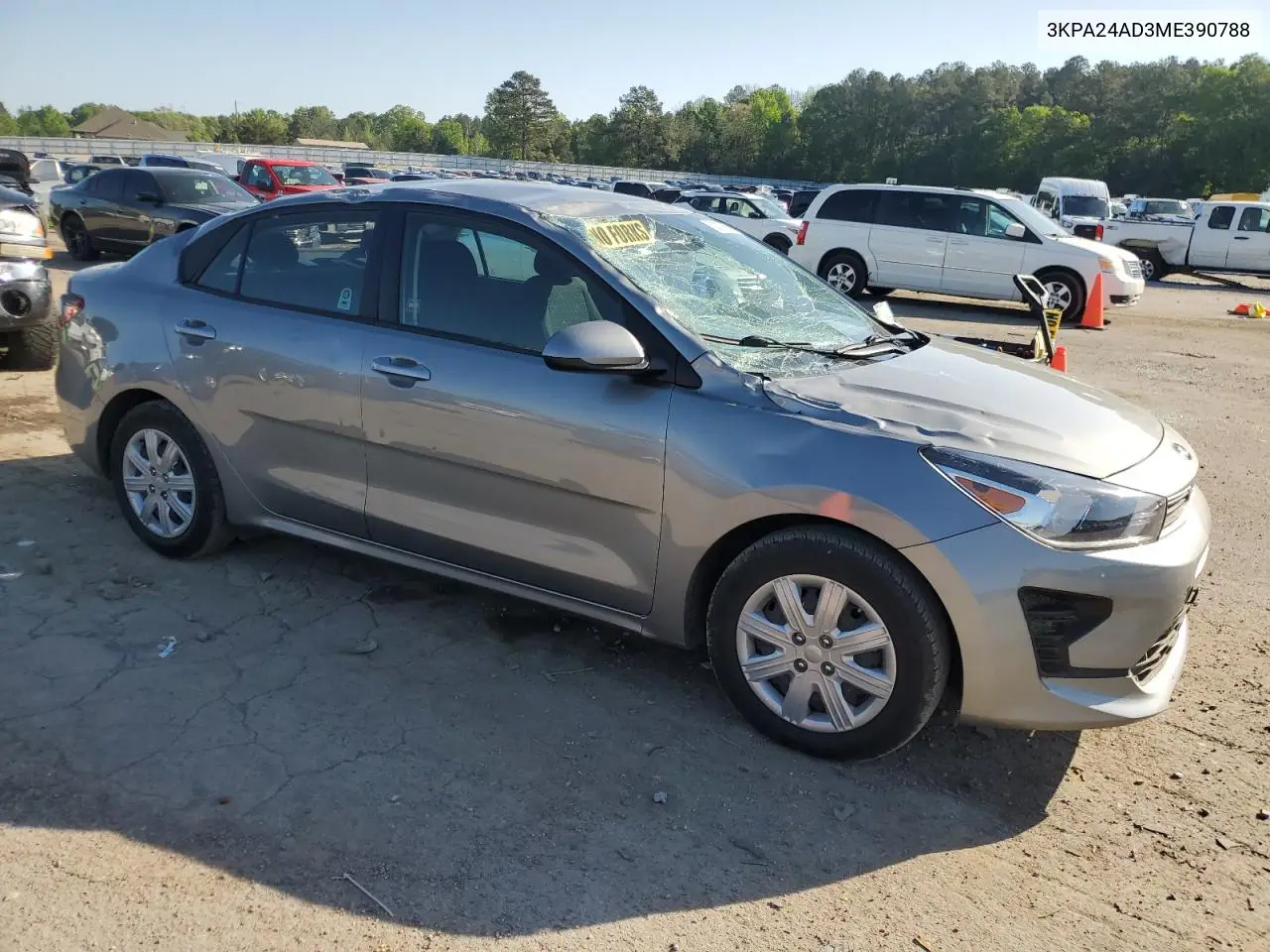 2021 Kia Rio Lx VIN: 3KPA24AD3ME390788 Lot: 52975865