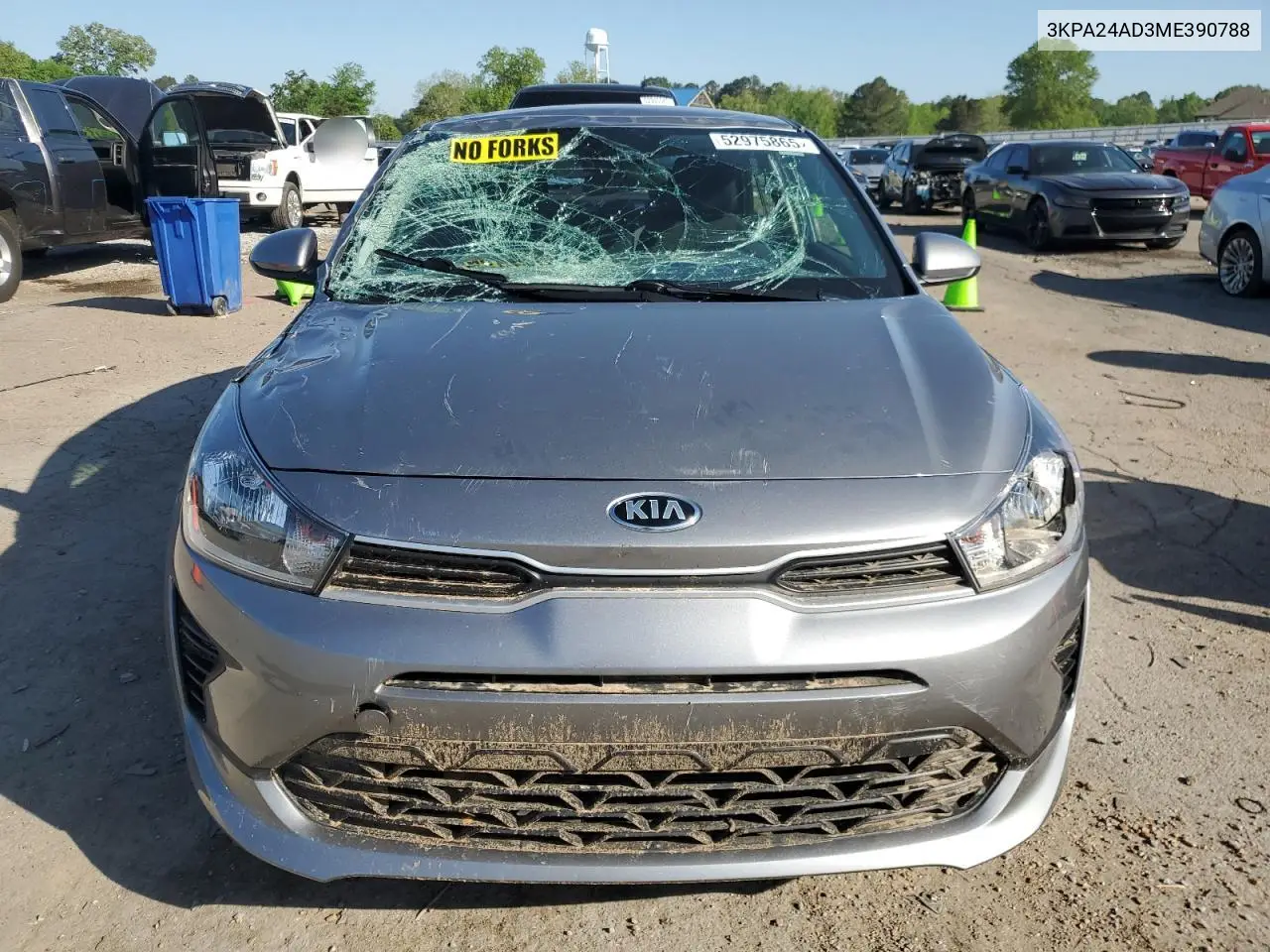 2021 Kia Rio Lx VIN: 3KPA24AD3ME390788 Lot: 52975865